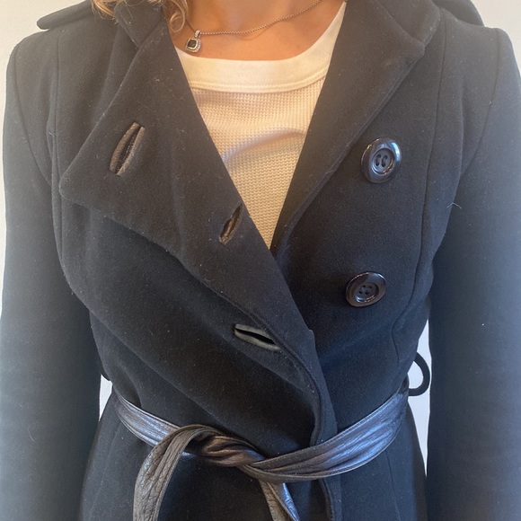 Mackage long black wool nylon & cashmere blend size Small - Picture 4 of 11